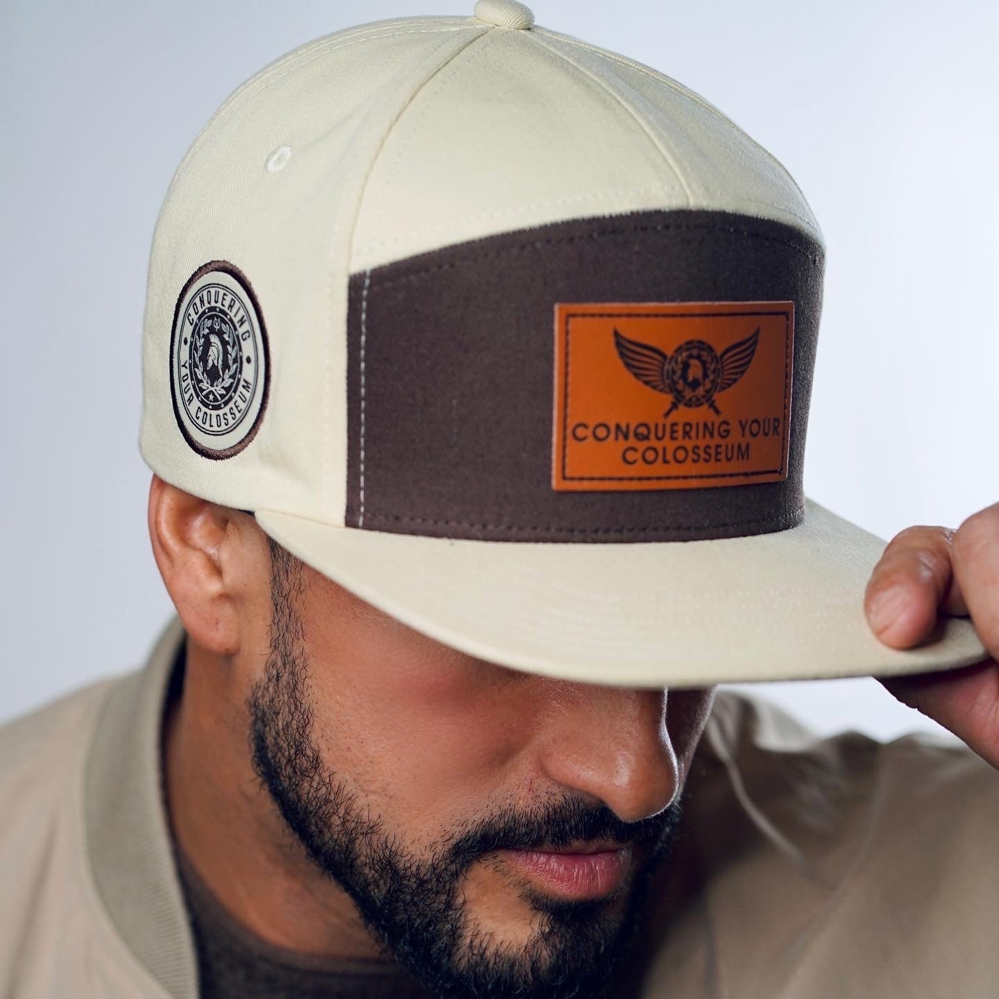 MULTI- COLOR TAN AND BROWN HAT